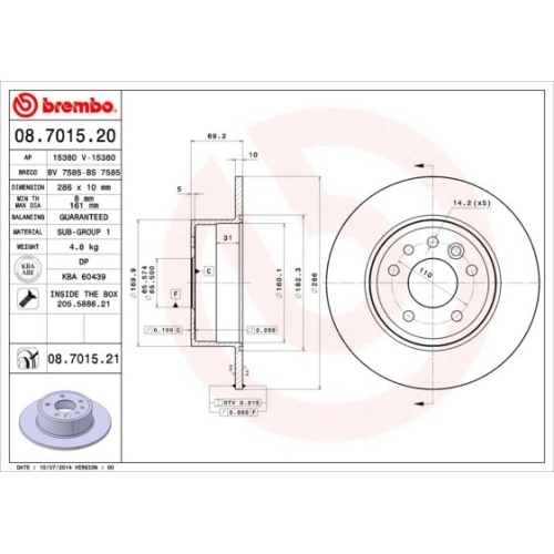 2X Brembo Bremsscheibe Hinterachse Prime Line für Saab Saturn