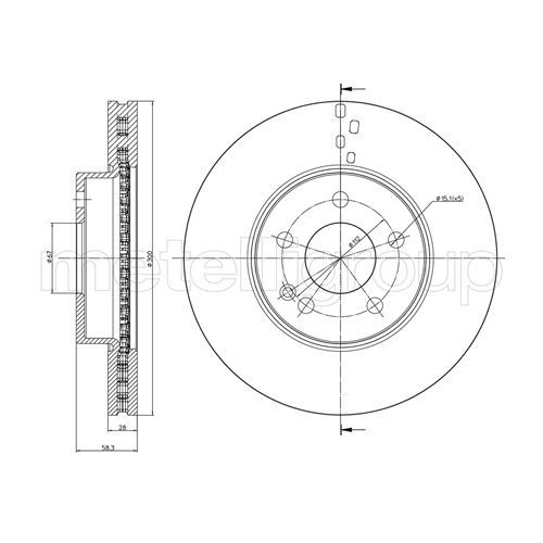 Metelli 2X Bremsscheibe für Mercedes Benz