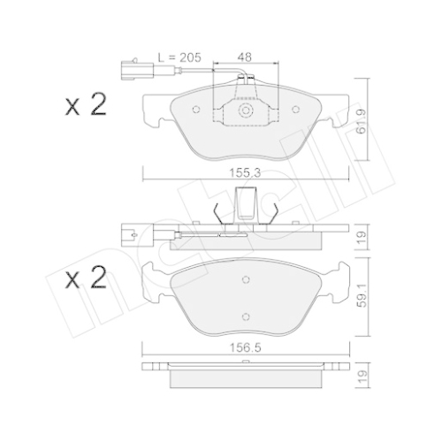 Bremsbelagsatz Scheibenbremse Metelli 22-0083-0 für Alfa Romeo Fiat Lancia