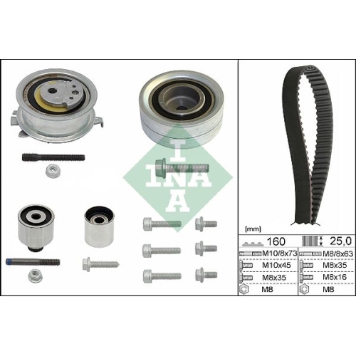 Kit Cinghie Dentate Ina 530 0550 10 per Audi Seat Skoda VW