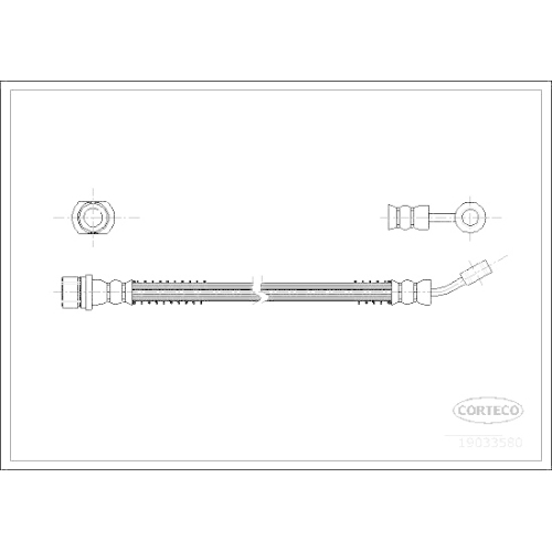 Bremsschlauch Corteco 19033580 für Kia Vorderachse