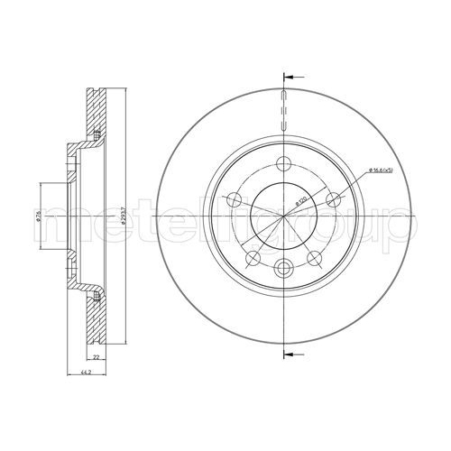 Metelli 2X Bremsscheibe Hinterachse für VW