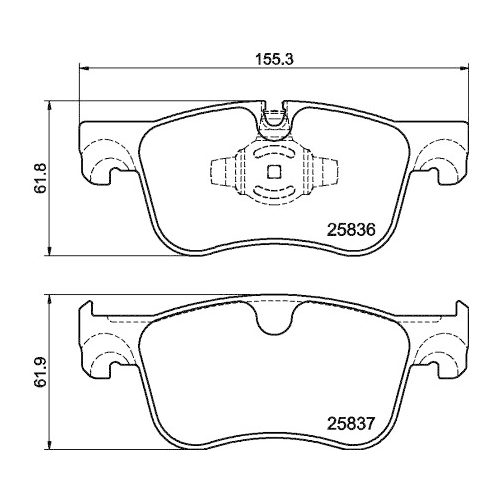 Bremsbelagsatz Scheibenbremse Hella Pagid 8DB 355 020-931 für Citroën Opel