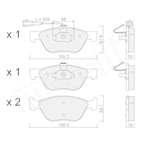 Bremsbelagsatz Scheibenbremse Metelli 22-0083-2 für Alfa Romeo Fiat Lancia