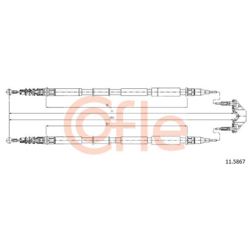 Seilzug Feststellbremse Cofle 11.5867 für Opel Hinten