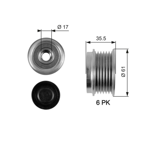 Generatorfreilauf Gates OAP7100 Drivealign® für Mercedes Benz Mercedes Benz Opel