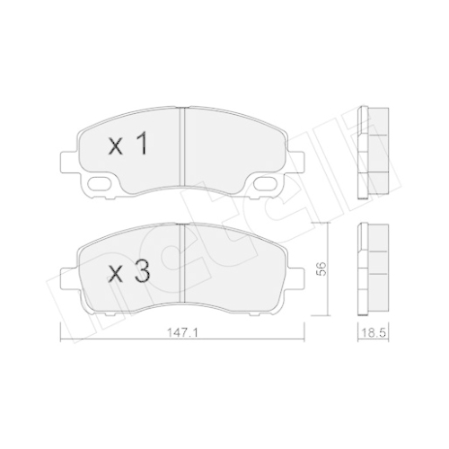 Bremsbelagsatz Scheibenbremse Metelli 22-0911-0 für Mitsubishi