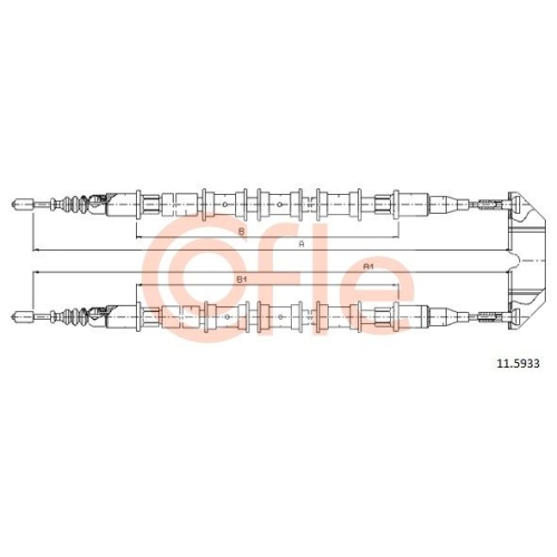 Seilzug Feststellbremse Cofle 11.5933 für Opel Hinten