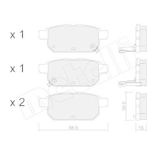 Bremsbelagsatz Scheibenbremse Metelli 22-0915-0 für Suzuki Hinterachse