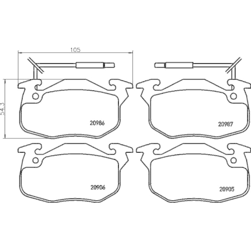 Bremsbelagsatz Scheibenbremse Hella Pagid 8DB 355 018-961 für Citroën Peugeot