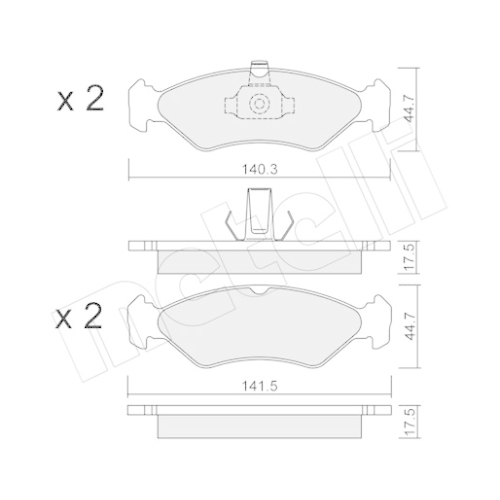 Bremsbelagsatz Scheibenbremse Metelli 22-0088-0 für Ford Mazda Vorderachse