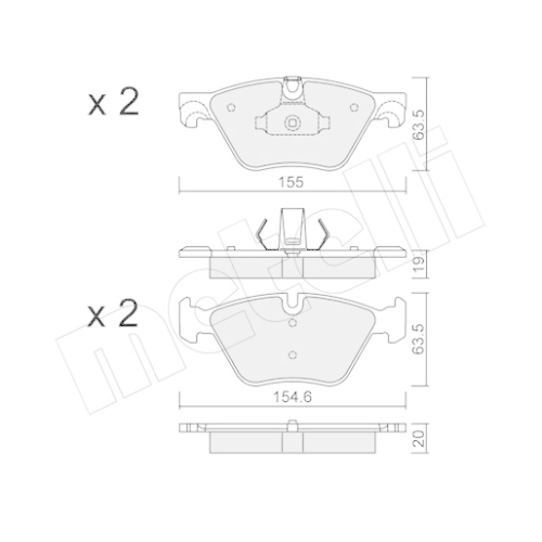 Bremsbelagsatz Scheibenbremse Metelli 22-0917-0 für Bmw Vorderachse