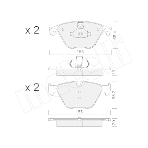 Bremsbelagsatz Scheibenbremse Metelli 22-0918-0 für Bmw Vorderachse