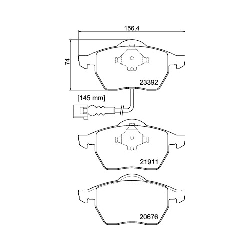 Bremsbelagsatz Scheibenbremse Hella Pagid 8DB 355 008-471 für Audi Seat Skoda VW