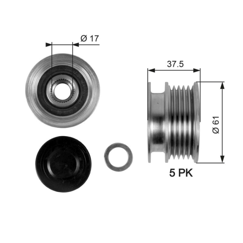 Generatorfreilauf Gates OAP7108 Drivealign® für Nissan Renault