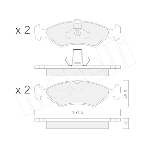 Bremsbelagsatz Scheibenbremse Metelli 22-0093-0 für Ford Mazda Vorderachse