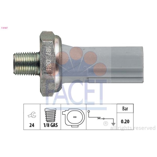 Öldruckschalter Facet 7.0187 Made In Italy - Oe Equivalent für Citroën Fiat