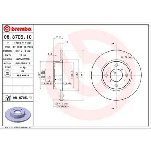 2X Brembo Bremsscheibe Vorderachse Prime Line für Opel Suzuki Vauxhall