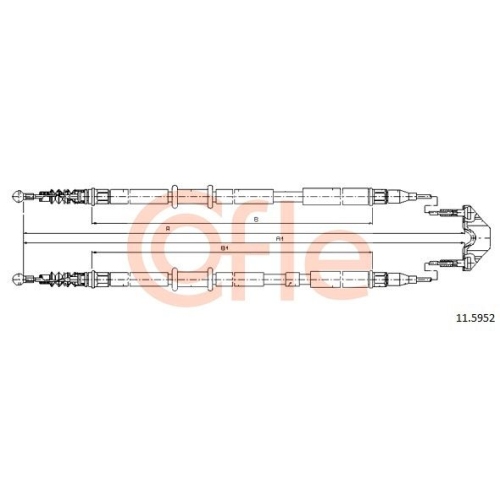 Seilzug Feststellbremse Cofle 11.5952 für Opel Hinten