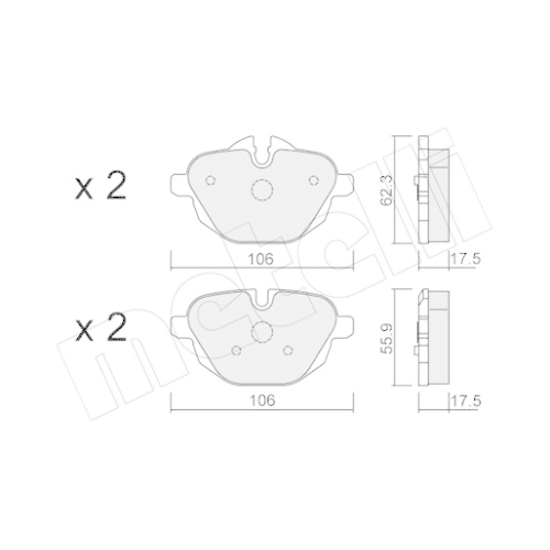 Bremsbelagsatz Scheibenbremse Metelli 22-0920-0 für Bmw Hinterachse