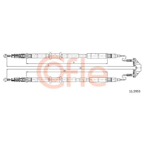 Seilzug Feststellbremse Cofle 11.5953 für Opel Hinten