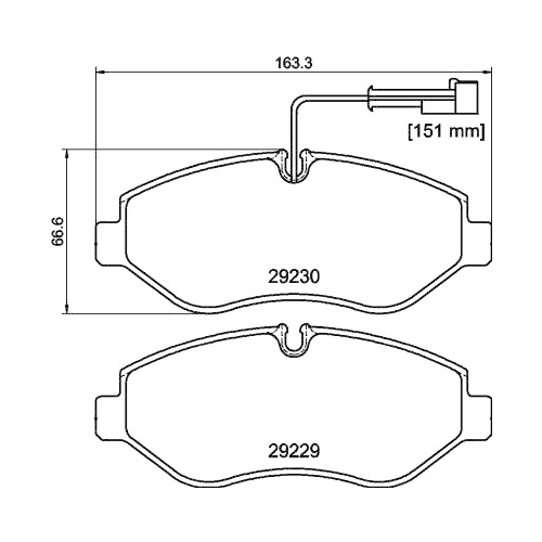 Bremsbelagsatz Scheibenbremse Hella Pagid 8DB 355 005-611 für Nissan Vorderachse