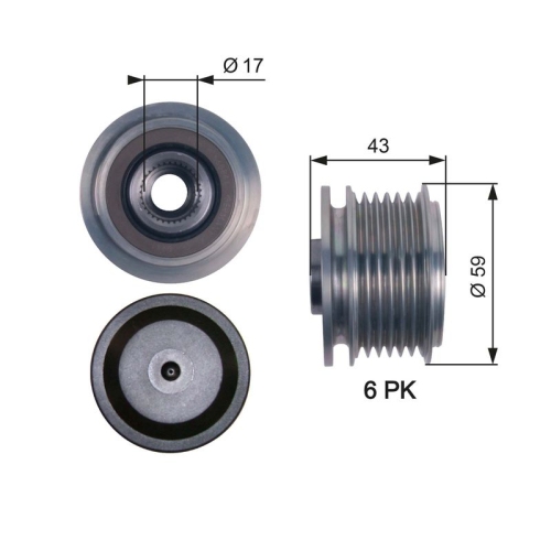 Generatorfreilauf Gates OAP7112 Drivealign® für Ford Mazda Volvo