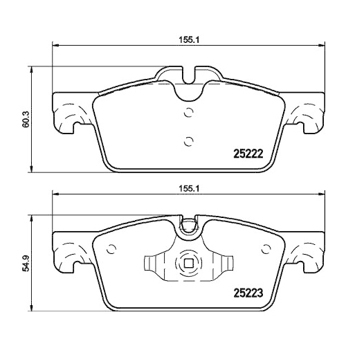 Bremsbelagsatz Scheibenbremse Hella Pagid 8DB 355 015-711 für Peugeot