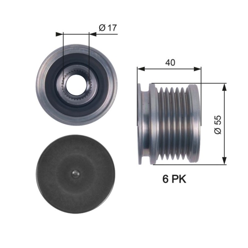 Generatorfreilauf Gates OAP7114 Drivealign® für Audi Seat Skoda VW