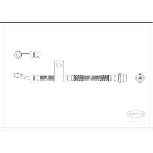 Bremsschlauch Corteco 19032598 für Hyundai Vorderachse Links Links