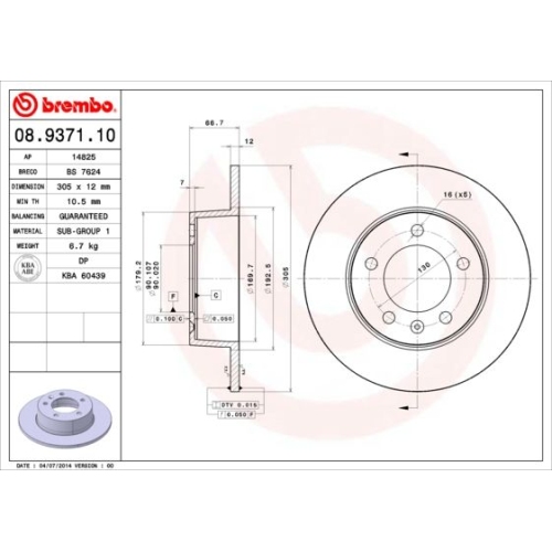 2X Brembo Bremsscheibe Prime Line für Nissan Opel Renault Vauxhall