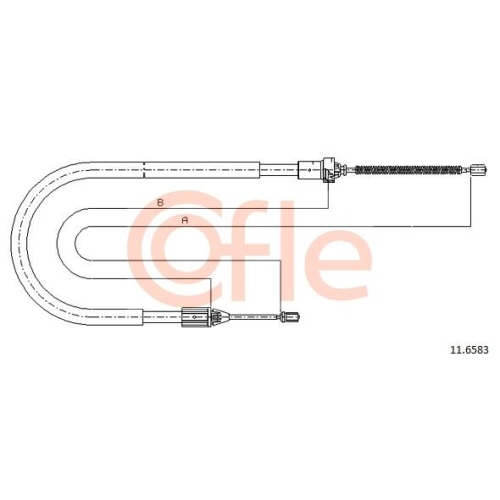 Seilzug Feststellbremse Cofle 11.6583 für Renault Hinten Rechts
