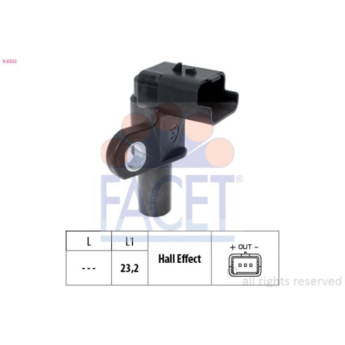 Sensor Nockenwellenposition Facet 9.0332 Made In Italy - Oe Equivalent für Fiat