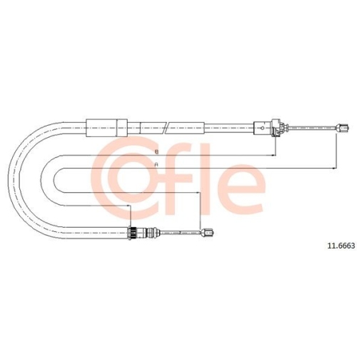 Seilzug Feststellbremse Cofle 11.6663 für Renault Hinten Rechts