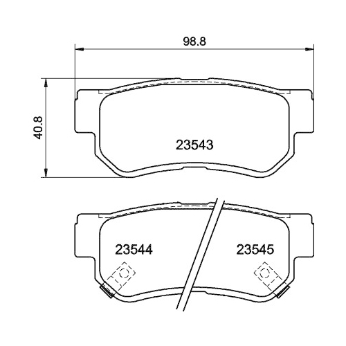 Bremsbelagsatz Scheibenbremse Hella Pagid 8DB 355 009-971 für Ssangyong Hyundai