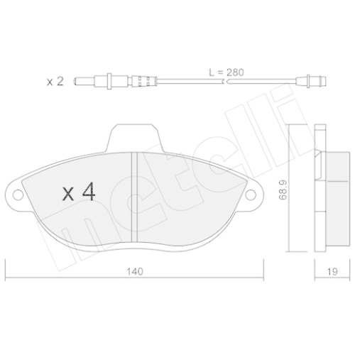 Kit Pastiglie Freno Freno A Disco Metelli 22-0105-0 per Citroën Fiat Peugeot