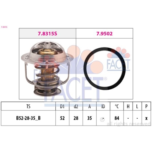 Thermostat Kühlmittel Facet 7.8315 Made In Italy - Oe Equivalent für Daihatsu