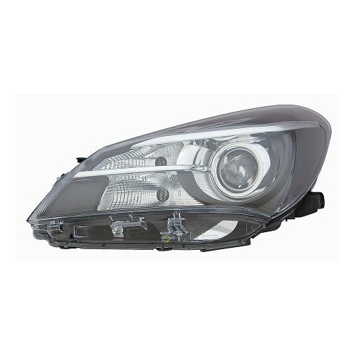 RH HEADLIGHT TOYOTA YARIS 2014 5 DOORS W/LENTICULAR BLACK PARABLE RIGHT BRAN