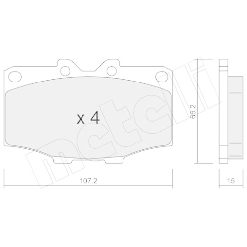 Bremsbelagsatz Scheibenbremse Metelli 22-0109-0 für Toyota Vorderachse