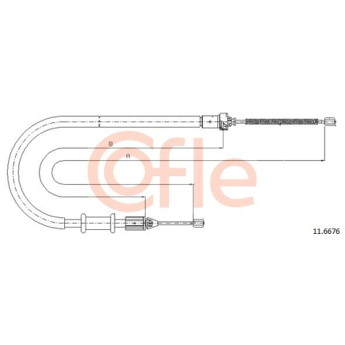 Seilzug Feststellbremse Cofle 11.6676 für Nissan Renault Hinten Rechts