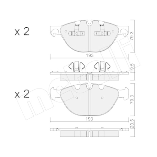 Bremsbelagsatz Scheibenbremse Metelli 22-0823-0 für Bmw Vorderachse