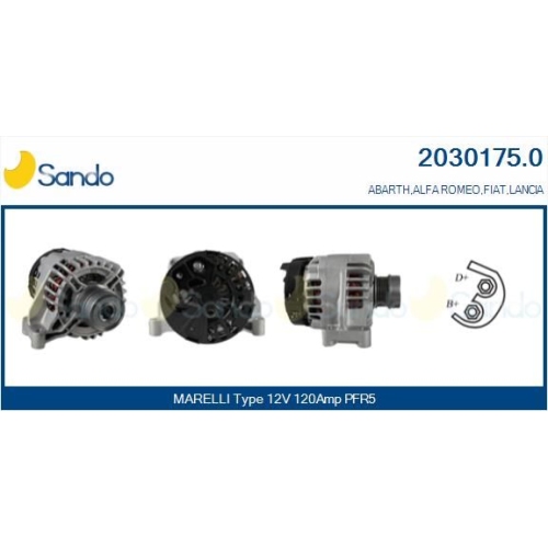 Generator Sando 2030175.0 für Alfa Romeo Fiat