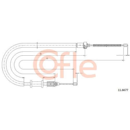Seilzug Feststellbremse Cofle 11.6677 für Nissan Renault Hinten Links
