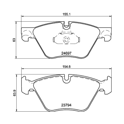 Bremsbelagsatz Scheibenbremse Hella Pagid 8DB 355 014-351 für Bmw Vorderachse