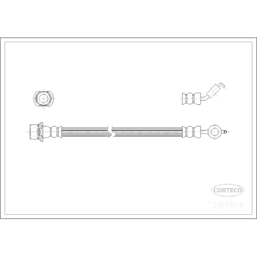 Bremsschlauch Corteco 19033076 für Toyota Hinterachse Beidseitig