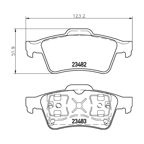 Bremsbelagsatz Scheibenbremse Hella Pagid 8DB 355 009-121 für Nissan Renault