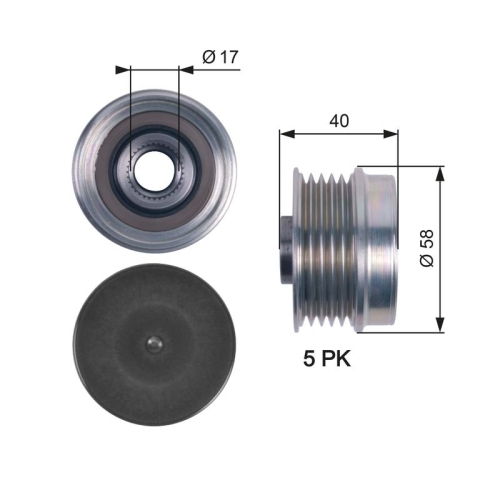 Generatorfreilauf Gates OAP7132 Drivealign® für Alfa Romeo Fiat Lancia Jeep