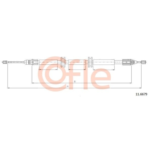 Seilzug Feststellbremse Cofle 11.6679 für Renault Hinten Links Rechts