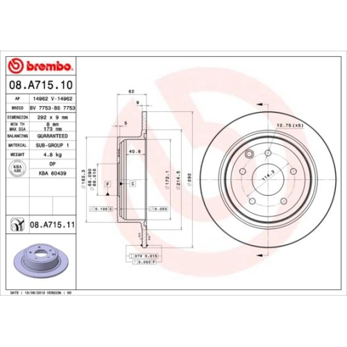 2X Brembo Bremsscheibe Prime Line - Uv Coated für Nissan Renault