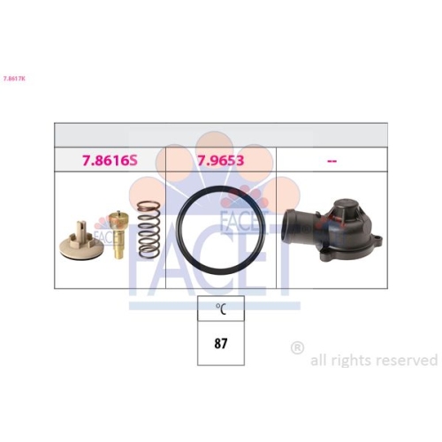 Thermostat Kühlmittel Facet 7.8617K Made In Italy - Oe Equivalent für Audi Seat